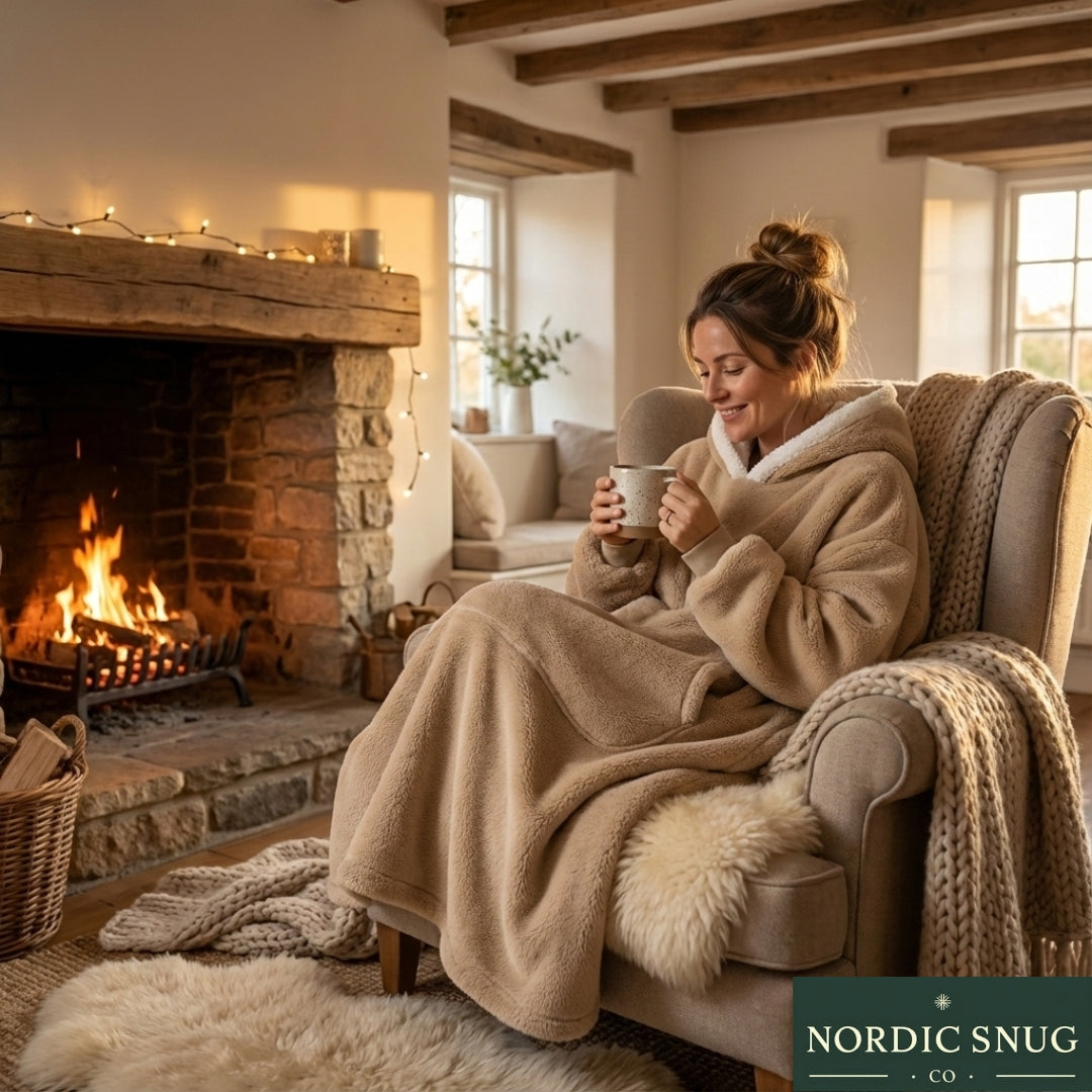 NordicSnug™ Ultra-Lång Hoodie (140cm) - Premium Teddy